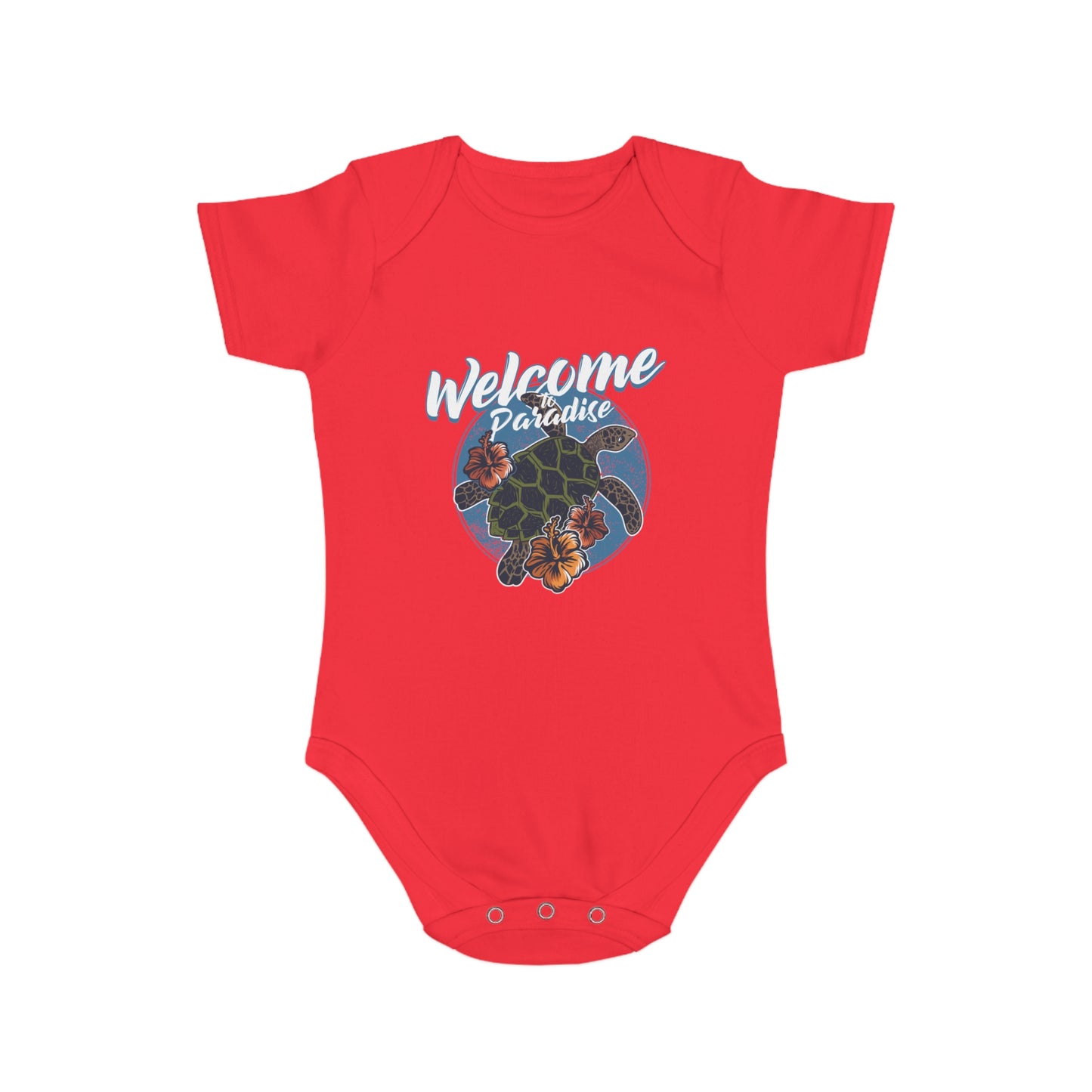 Jobka Kids Erkek Bebek %100 Pamuk Paradise Baskılı Kırmızı Body