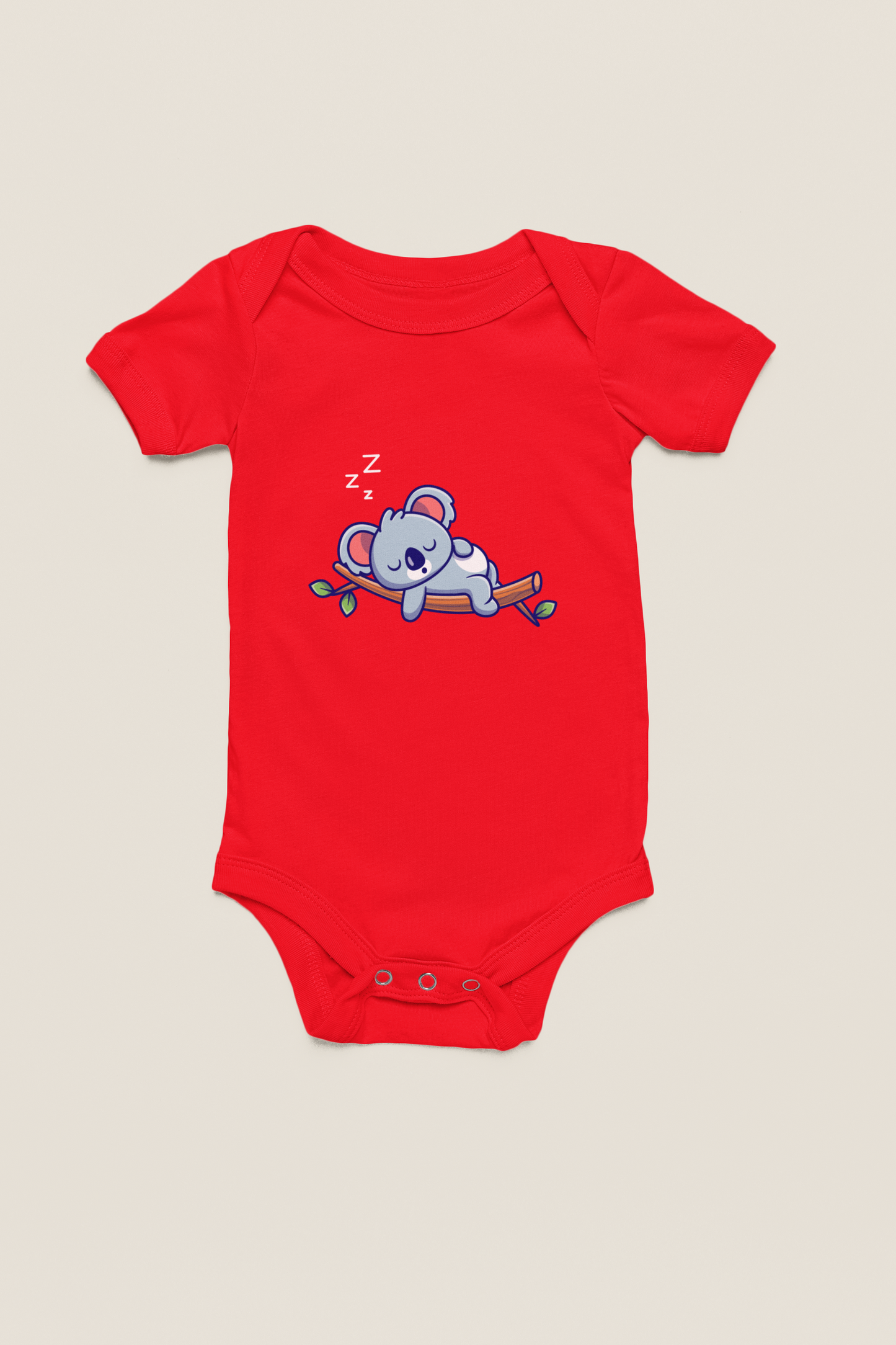 Jobka Kids Kız Bebek %100 Pamuk Koala Baskılı Kırmızı Body