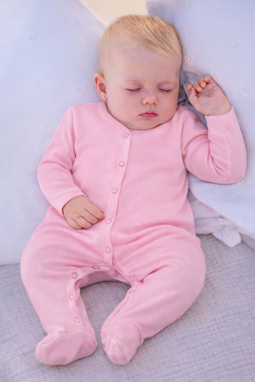 Jobka Kids Kız Bebek %100 Pamuk Pembe Uyku Tulumu