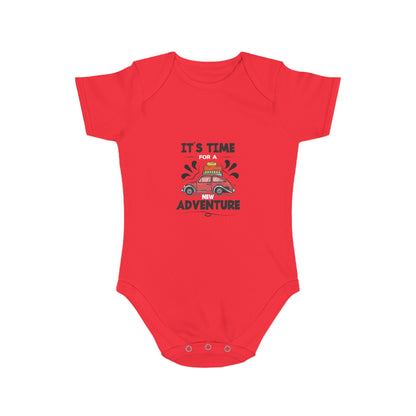 Jobka Kids Erkek Bebek %100 Pamuk Adventure Baskılı Kırmızı Body