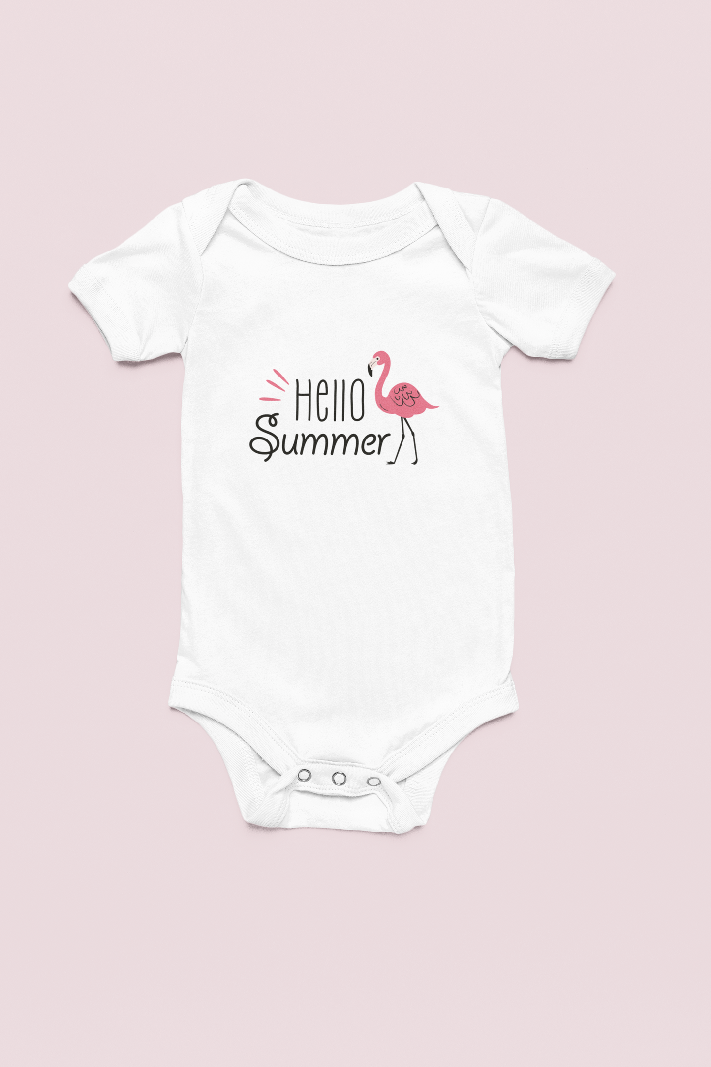 Jobka Kids Kız Bebek %100 Pamuk Hello Summer Baskılı Beyaz Body