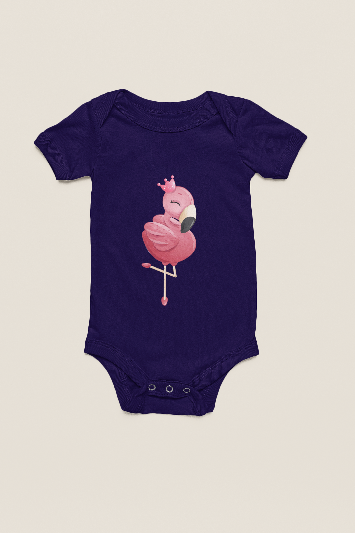 Jobka Kids Kız Bebek %100 Pamuk Pelikan Baskılı Lacivert Body