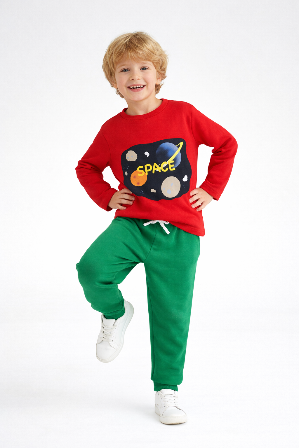 Jobka Kids Erkek Beli Lastikli 3 Cepli %100 Pamuk Benetton Renk Eşofman Altı