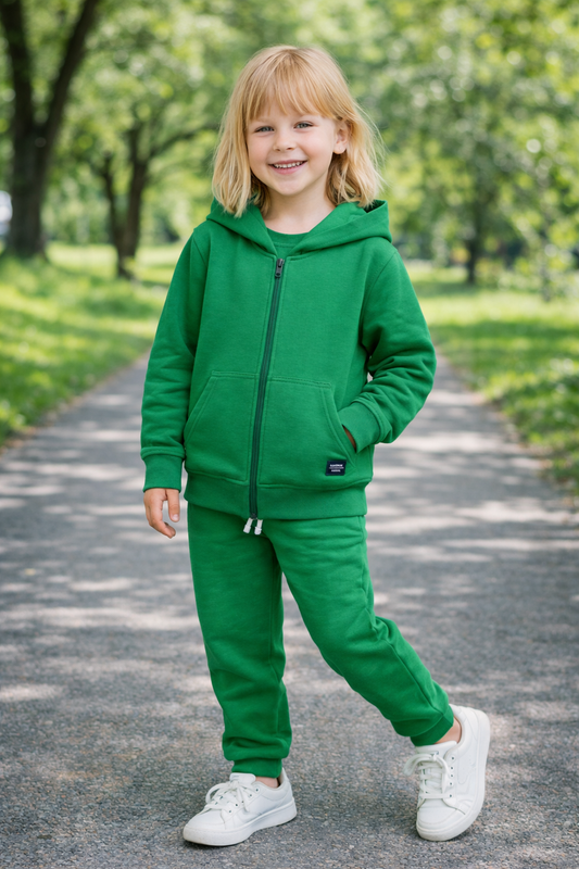 Jobka Kids Kız %100 Pamuk Benetton Rengi Eşofman Takımı