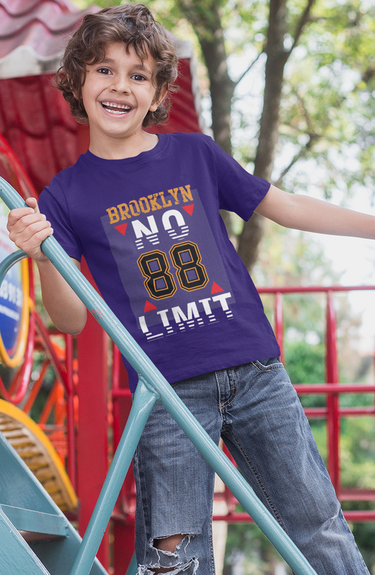 Erkek Çocuk Brooklyn Baskılı %100 Pamuk Kısa Kol Tshirt