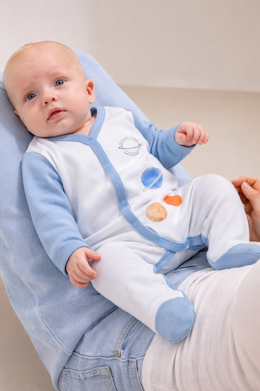 Jobka Kids Erkek Bebek %100 Pamuk Uzay Temalı Uyku Tulumu