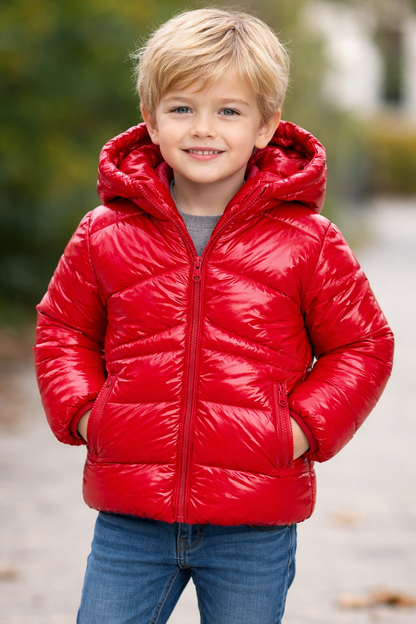 Jobka Kids Erkek Çocuk Kırmızı Renk Şişme Mont