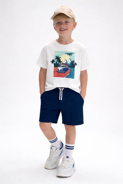 Jobka Kids Erkek %100 Pamuk Lacivert Şort