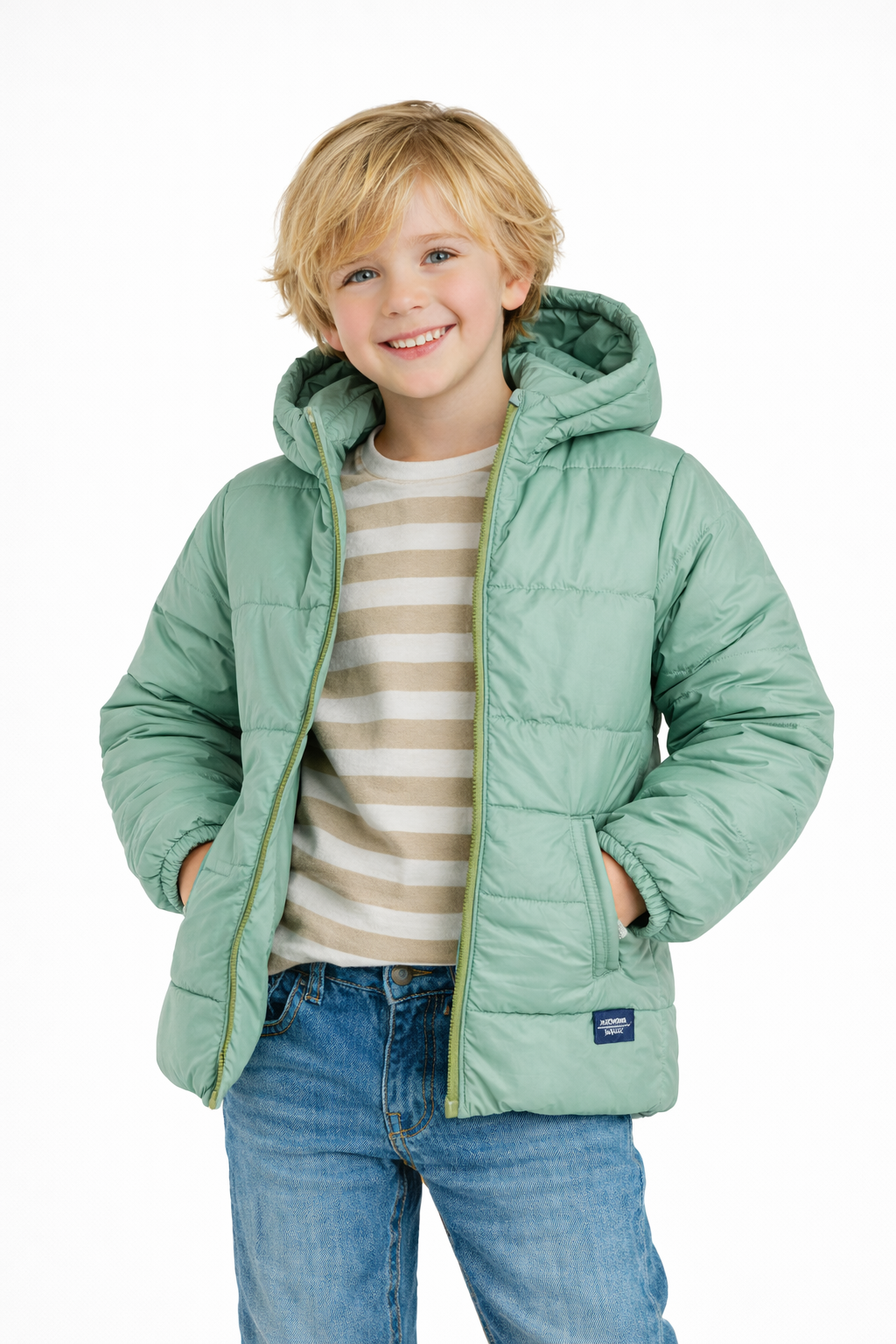 Jobka Kids Erkek Çocuk Mint Yeşili Renk Şişme Mont