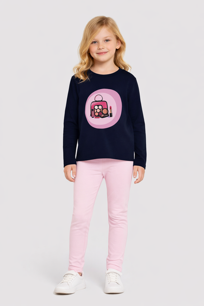 Jobka Kids Kız Çocuk %100 Pamuk Pembe Renk Tayt