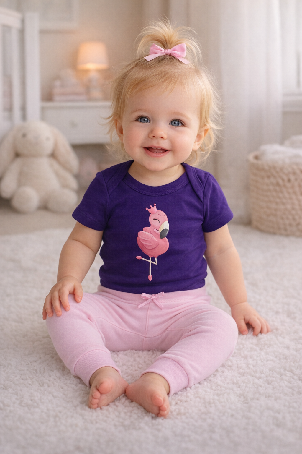 Jobka Kids Kız Bebek %100 Pamuk Pembe Renk Tayt