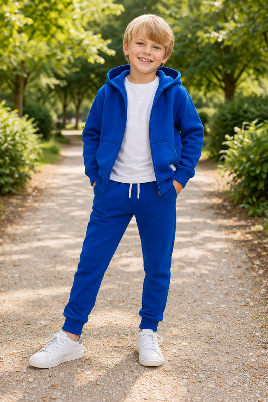 Jobka Kids Erkek %100 Pamuk Saks Rengi Eşofman Takımı