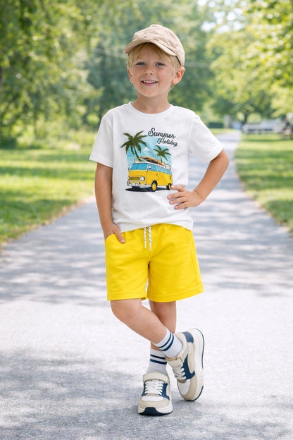 Jobka Kids Erkek %100 Pamuk Sarı Şort