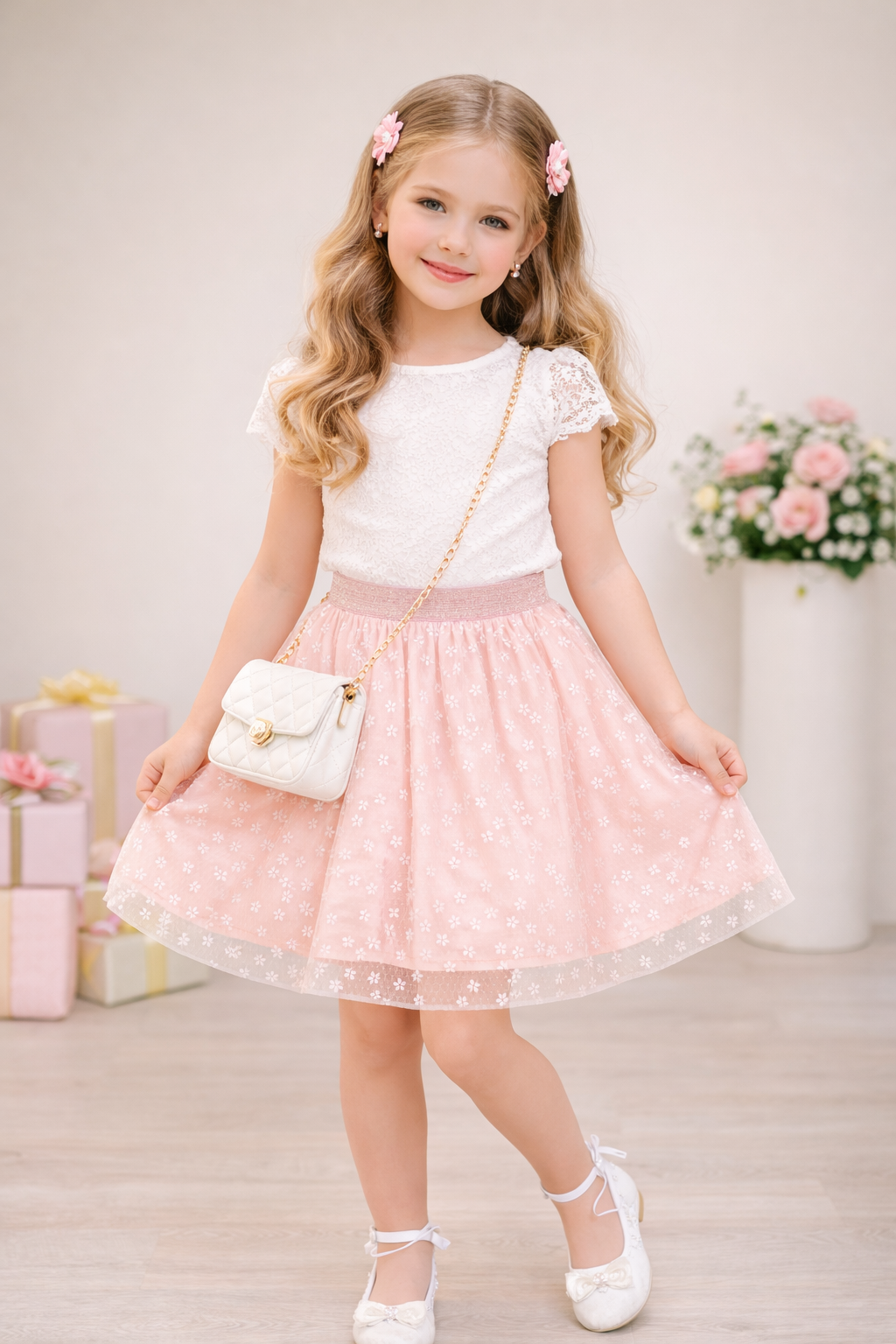 Jobka Kids Kız Çocuk Pembe Tül Etek