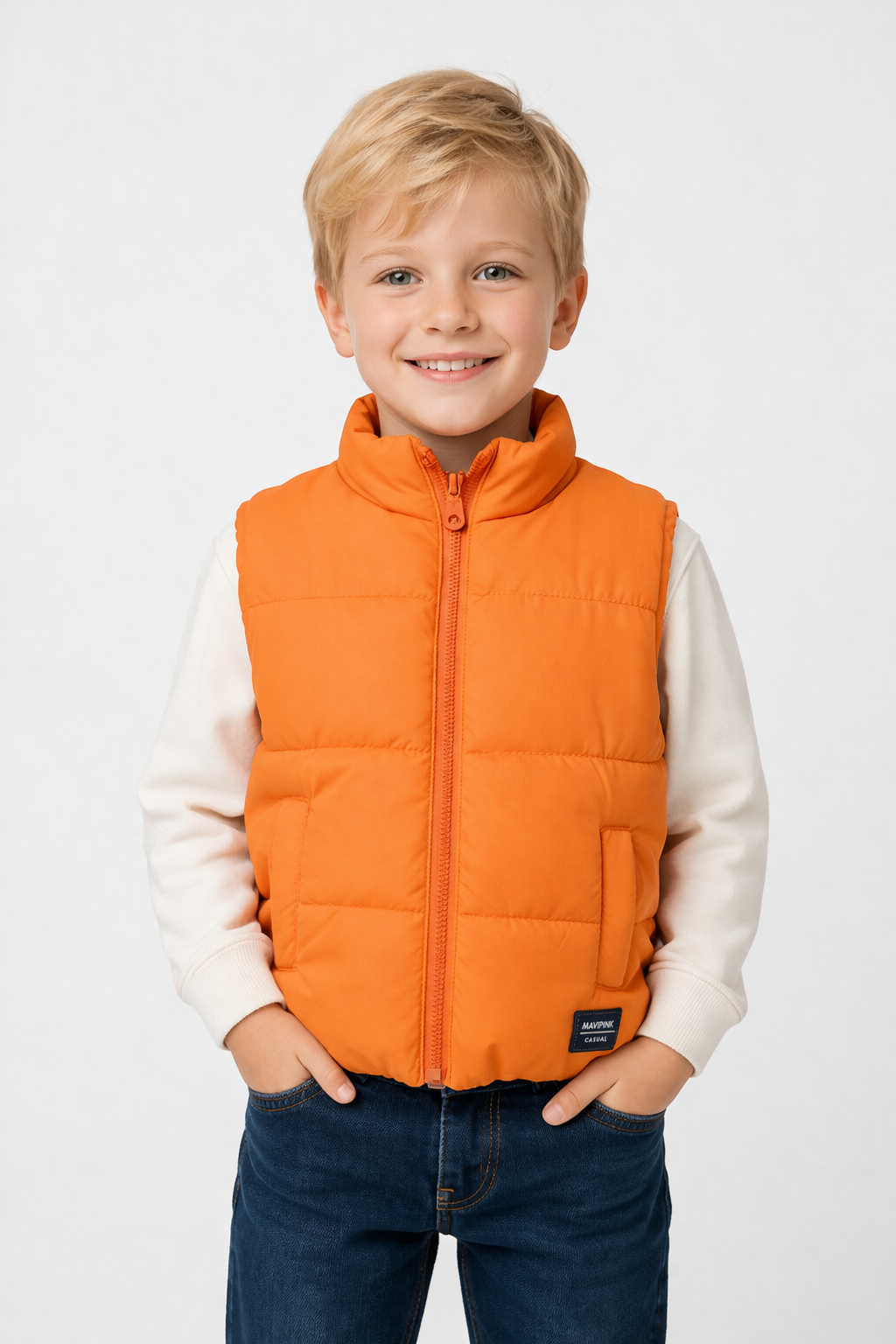 Jobka Kids Erkek Turuncu Renk Şişme Yelek