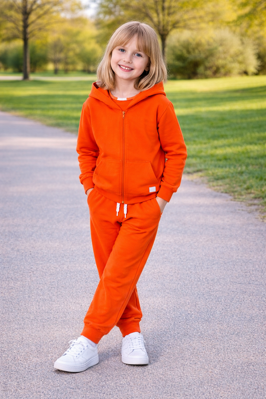 Jobka Kids Kız %100 Pamuk Sarı Rengi Eşofman Takımı
